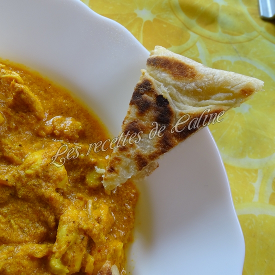 Cheese naan au fromage à tartiner et son curry de poulet54