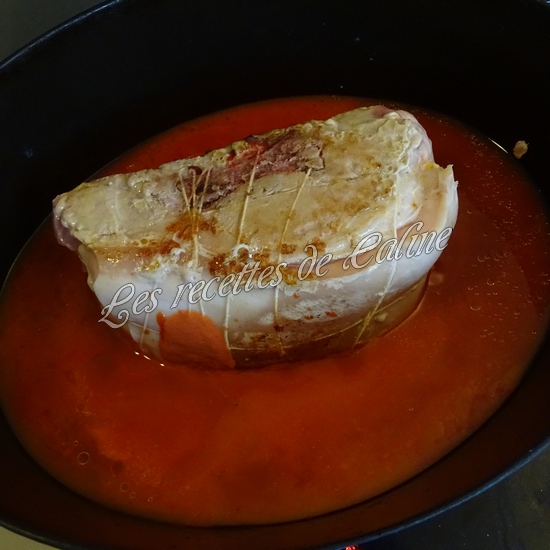 Rouelle de porc en cocotte et ses petits légumes et coulis de tomate11